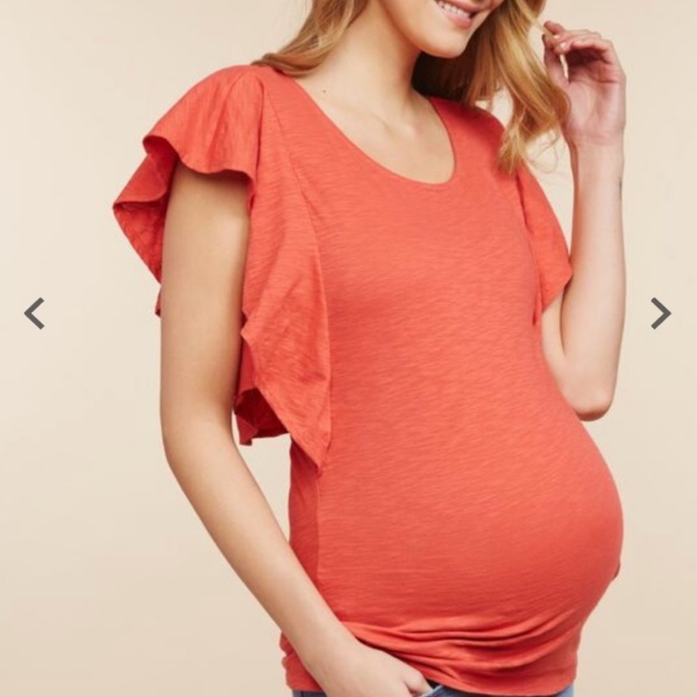 Jessica Simpson cross back maternity shirt coral